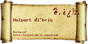 Halpert Ábris névjegykártya